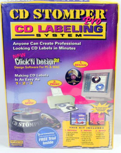 CD Stomper Pro CD and DVD Labeling System with 5000 Clipart 24 Blank CD Labels +