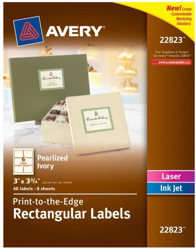 3 X 3.75 Inches Print To The Edge Rectangular Labels Pack Of 48 Pearlized