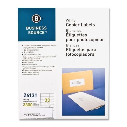 LOT OF 3 Business Source White Copier Mailing Label -1&#034;Wx2.75&#034;L-3300/Pk