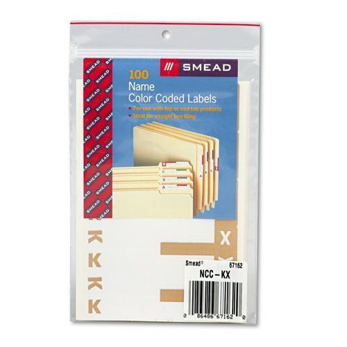 Smead 67162 light brown alphaz ncc color-coded name label - k &amp; x - (smd67162) for sale