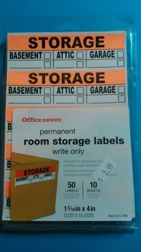 office depot permanent room storage label write only. 50 label.