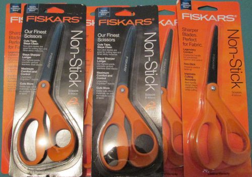 Lot of 6 pairs fiskars non-stick 8 inch scissors nip free us shipping for sale