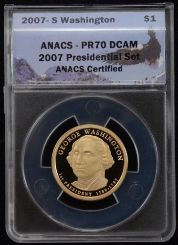 2007 S George Washington Presidential One Gold Dollar Proof-ANACS PR70 DCAM RARE