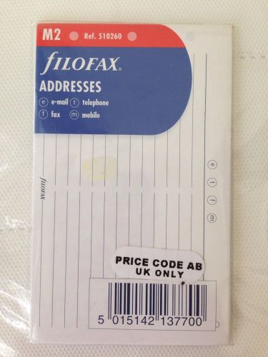 Filofax Addresses Refill Pages  M2
