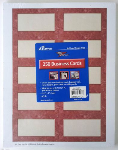 250 Ampad Business Card Paper Maroon Border Create Your Own 3 1/2&#034; x 2&#034;