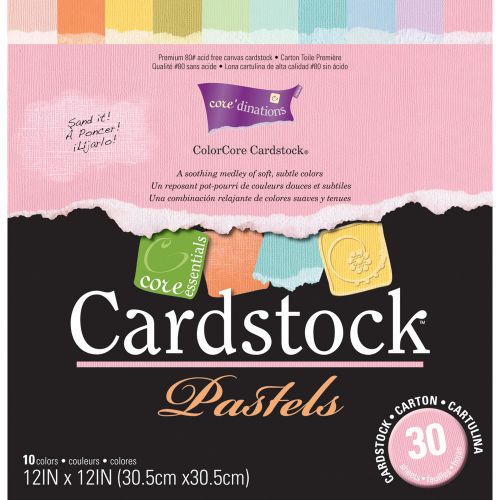Darice core-dinations core essentials cardstock pad 12 x 12-in 30/pk pastels for sale