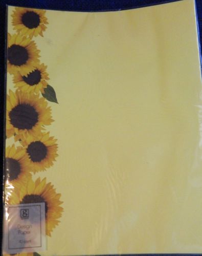 Sunflower Design Paper  SCRAPBOOK Invites FLYERS 2 PKS OF 40 (80)