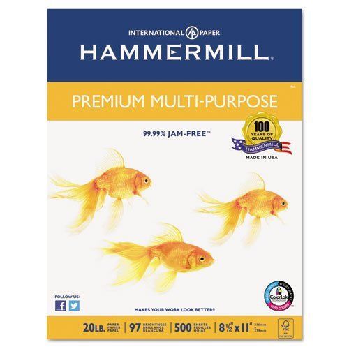 Hammermill 105910 Premium Multipurpose Paper, 20-lb., 8-1/2 X 11, White,