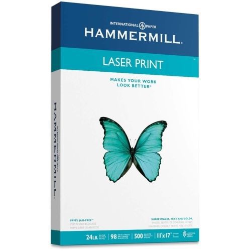 LOT OF 5 Hammermill Laser Paper - 11&#034;x17&#034; -24 lb - 98 Bright -White - 500/Ream