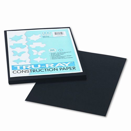 Pacon Corporation Tru-Ray Construction Paper, Sulphite, 9 x 12, Black, 50 Sheets
