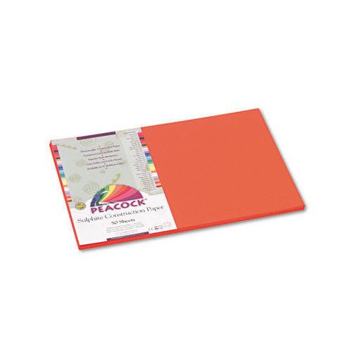 Pacon Corporation Peacock Sulphite Construction Paper, Rigid, 12 x 18 Orange