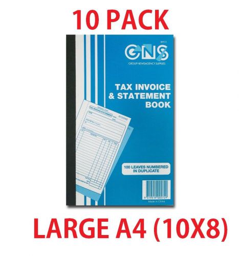 10 X100 PAGES  INVOICE AND STATEMENT  BOOK A4 GNS 572 DUPLICATE 10X8  (00570)
