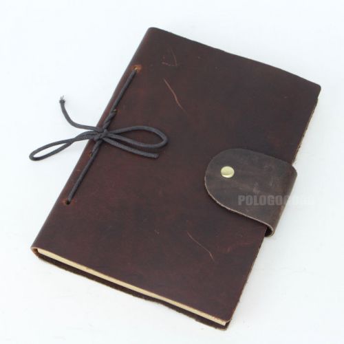 14.5X20cm loose Leaf Notepad genuine Leather cover vintage style dark Brown 47