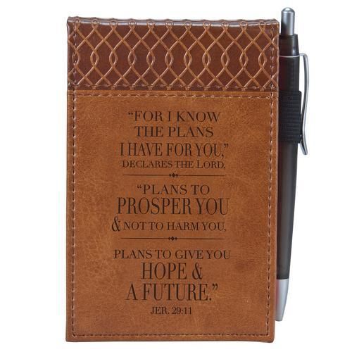 I KNOW THE PLANS Pocket Notepad Jeremiah 29:11 Scripture Tan Twirl BRAND NEW