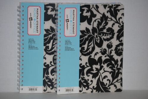 Set of 2 Martha Stewart with Avery Black Damask Spiral Notebooks, 8.5 x 11