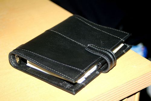 FILOFAX POCKET FULL LEATHER ASTON 2015 FILLED DIARY WITH NEW INSERT PACK