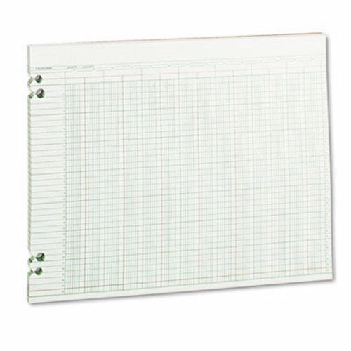 Wilson Accounting Sheets, 24 Columns, 11 x 14, 100 Sheets/Pack, Green (WLJG3024)