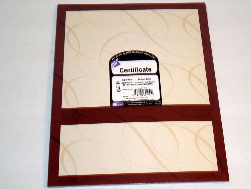 NEW EASY TO PRINT CERTIFICATE PAPER 25 SHEETS BURGUNDY SWIRLS 8 1/2&#034; X 11&#034;