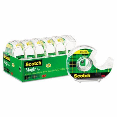 Scotch magic tape &amp; refillable dispenser, 3/4&#034; x 650&#034;, clear, 6/pack (mmm6122) for sale