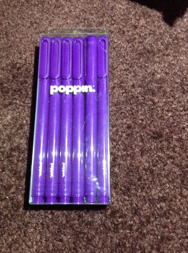 Poppin Purple, Ballpoint Pens, 12 Pk, Black Ink, New, 003449