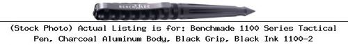 Benchmade 1100 Series Tactical Pen, Charcoal Aluminum Body, Black Grip, : 1100-2