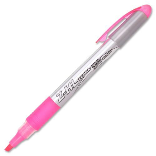 Zebra Pen Z-hl Highlighter - Chisel Marker Point Style - Pink Ink - (zeb77070)