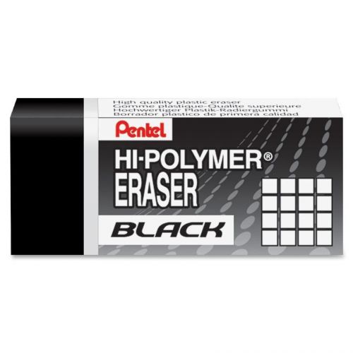 Pentel Hi-Polymer Eraser, Small, Black, Each (ZEAH06A)