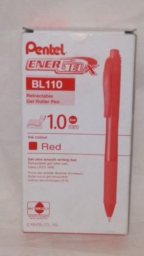 Pentel EnerGel-X Liquid Gel Pen Metal Tip - Red Ink BL110-B - 12 Pens