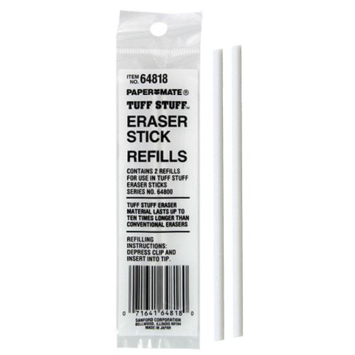 Papermate Tuff Stuff Eraser Stick Refill  - 2 Erasers per Pack  #64818