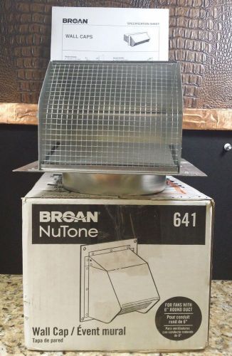New broan nutone wall cap aluminum fresh air inlet 6&#034; round duct 641 4c849 f/spg for sale
