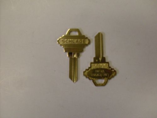 Lot of 2 Large Bow Schlage key blanks -Can be cut to your existing 5 pin key