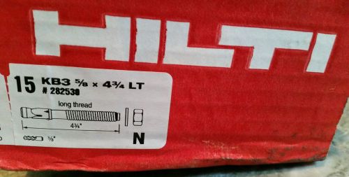 Hilti 282530  kb3 5/8 x 4 3/4 new in box 25 anchors for sale