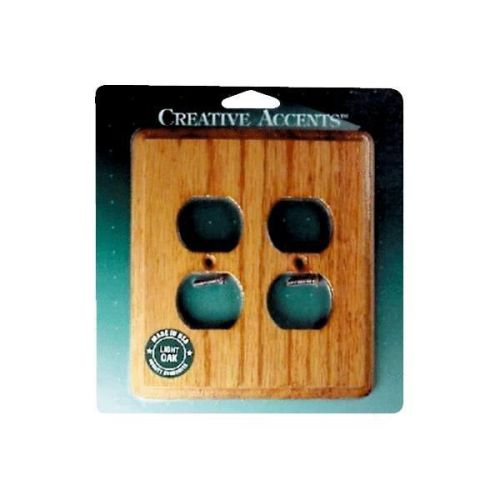 Contemporary Light Oak Outlet Wall Plate-OAK 2-OUTLET WALL PLATE