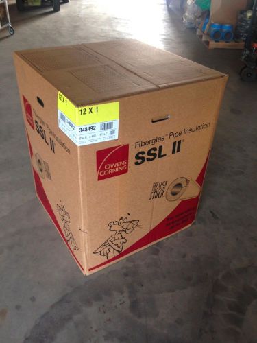 NEW, Box of 4 Owens Corning Fiberglass Pipe Insulation SSL 2 12x1&#034; 348492, SSL11