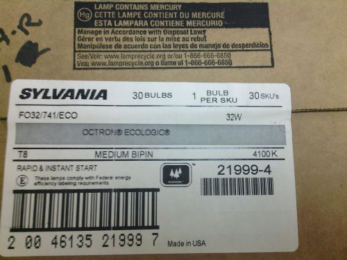 Sylvania 21999-4 - fo32/741/eco - 32w - t8 - 4100k 30 bulbs for sale