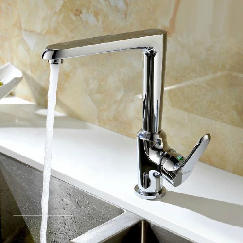Chrome Rotatable Kitchen Sink Faucet Single Handle Single Holse Mixer Tap