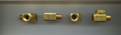 1/8&#034; npt street tee t fittings brass pipe *(lot of 4 pieces) two female one male for sale