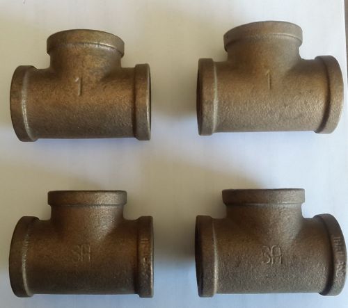 New 1&#034; Brass Pipe Fitting Tees Import, 4pcs **No Reserve**