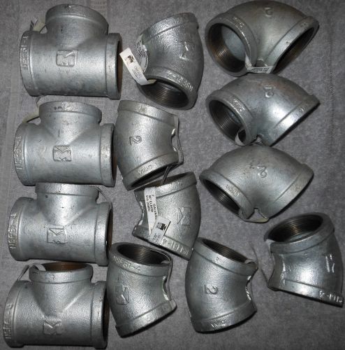 Wholesale lot of  2&#034; galvanized pipe fittings. for sale