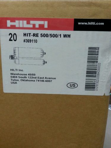 HILTI HIT-RE 500 SD 16.9 oz/500ml MORTAR- BOX OF 20 BRAND NEW !!!
