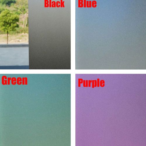 Black Green Blue Purple Frosted Glass Window Film Privacy Static Cling #N0-3