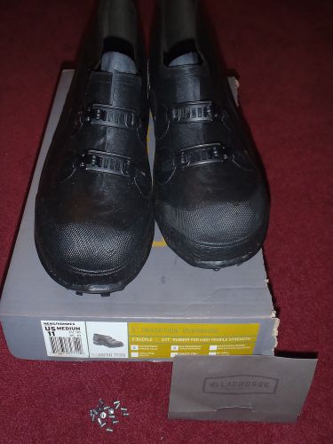 Mens LACROSS 5&#034; Tracktion Galoshes Size 11 Medium Safety Rubbers Over Shoes ZXT
