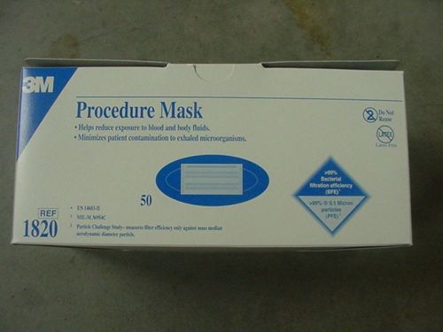 Free Shipping 3M 1820 Procedure Mask 4 New Boxes of 50 Latex Free 200 Total
