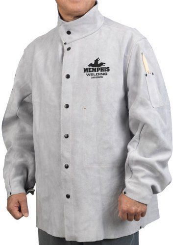 MCR Safety 38030MWXXL 30-Inch Memphis Split Cow Leather Welding Jacket Gray 2X