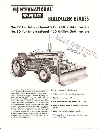 Equipment Brochure - IH - Wagner - 70 80 - Bulldozer Blade for Tractor (E1797)
