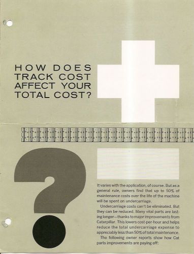 Equipment Brochure - Caterpillar - Undercarriage Track Cost - 1960&#039;s (E1482)