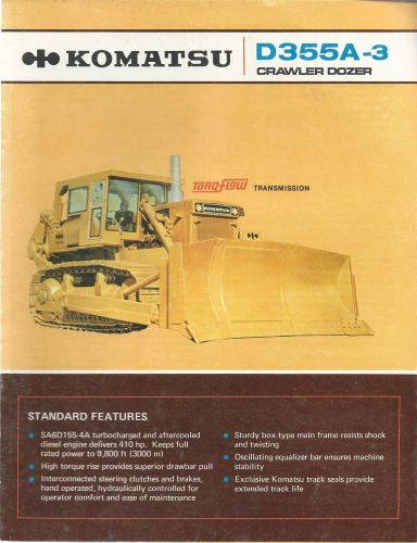 Komatsu D355A-3   Sales Brochure &amp; Specifications