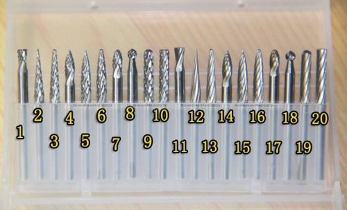 20 Tungsten Carbide cutter Rotary Burr Set CNC Engraving Bit CED BIT017