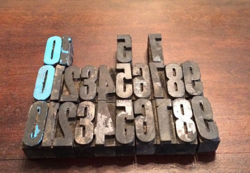 Vintage Letterpress Wood 2 Complete Sets Of Numbers 2&#034; Tall 1&#034;thick 3/4 Wide