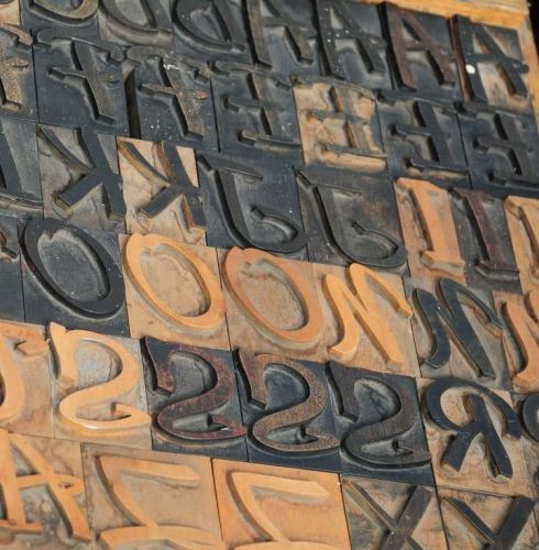 letterpress wood printing blocks 280pcs 1.77&#034; tall alphabet wooden type woodtype